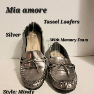 Mi Amore Silver Tassel Loafers